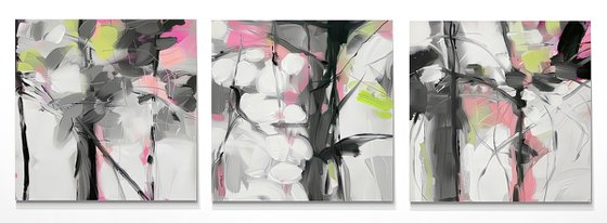 Triptych Garden in Fog