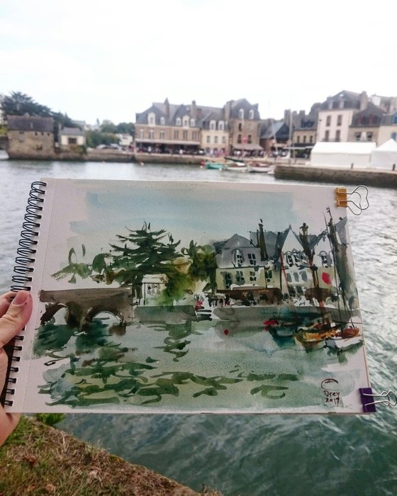 Small port in Brittany. Auray, France.