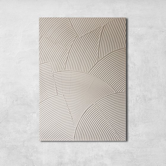 "Beige Field 3" Beige high textured abstract