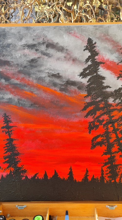 Landscape in red color 1 by Daniel Urbaník