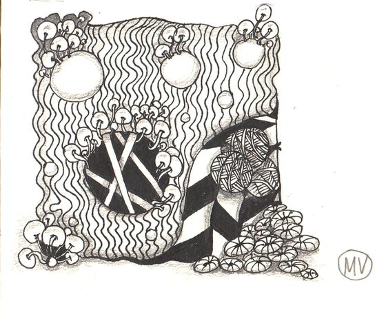 Zentangle #1 grafic artwork. - Original drawing.