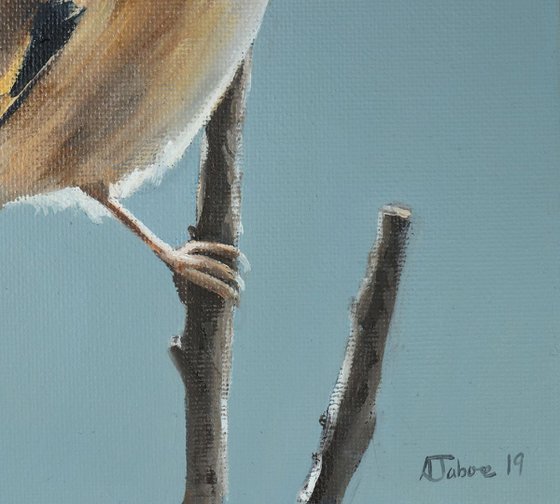 Goldfinch Painting, Bird Artwork, Animal Art Framed