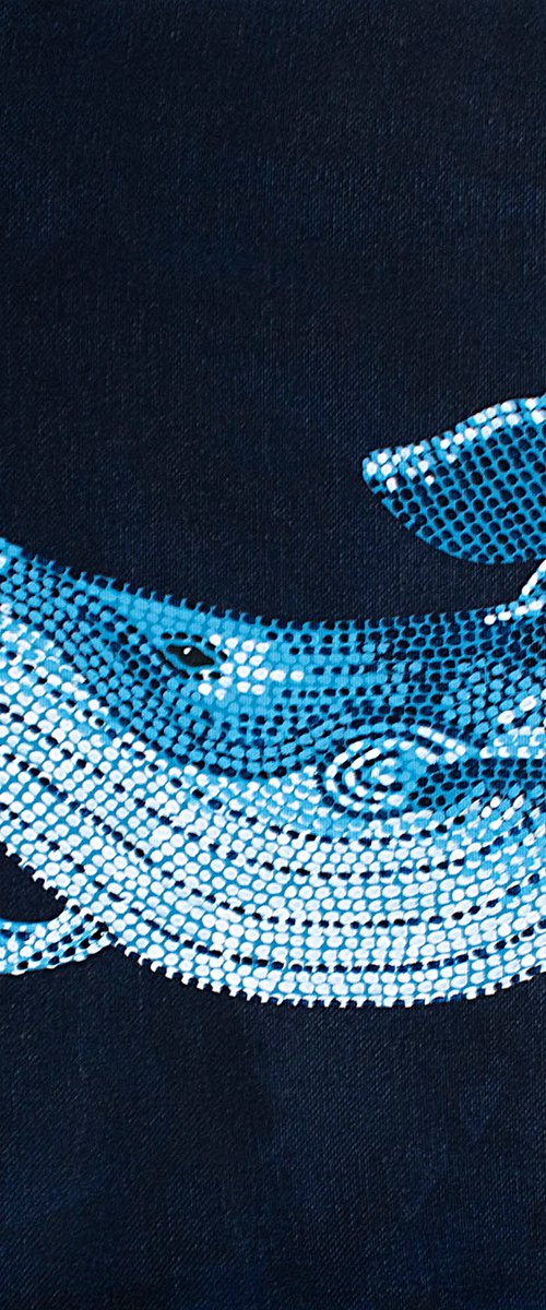 Humpback Whale - pointillism painting by Kelsey Emblow