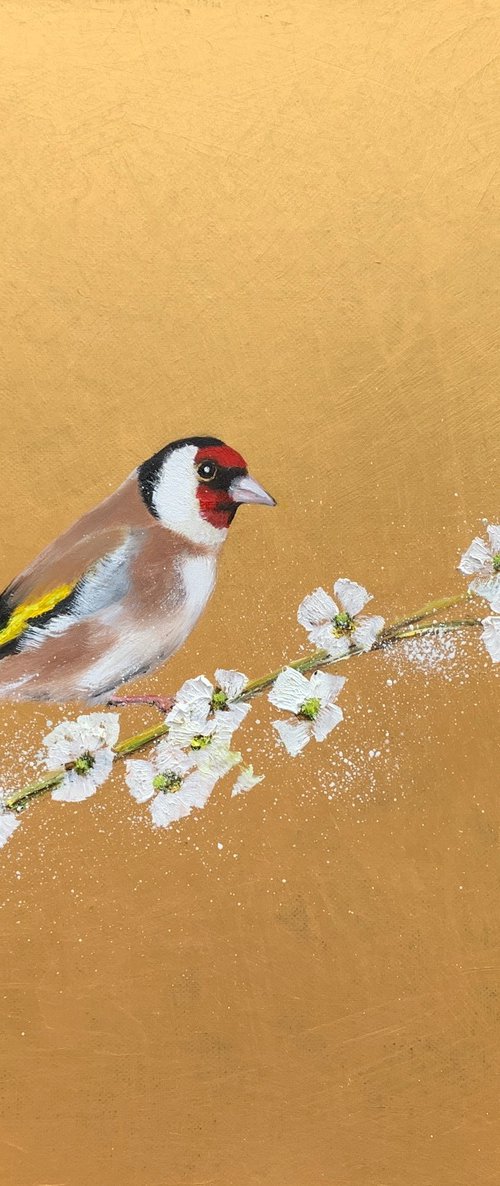 Goldfinch on Gold by Laure Bury