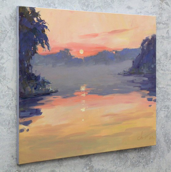 Sunset by the river