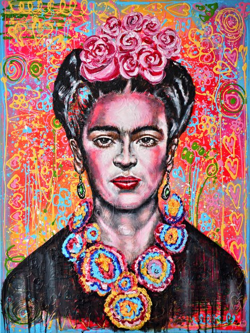 Frida Kahlo- Pop art portrait by Misty Lady - M. Nierobisz