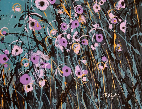 Notturno Regale #13  - Original abstract floral landscape