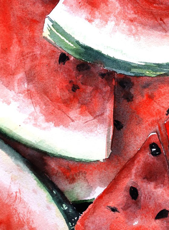 ORIGINAL Watermelons in Watercolor - Juicy Fruits