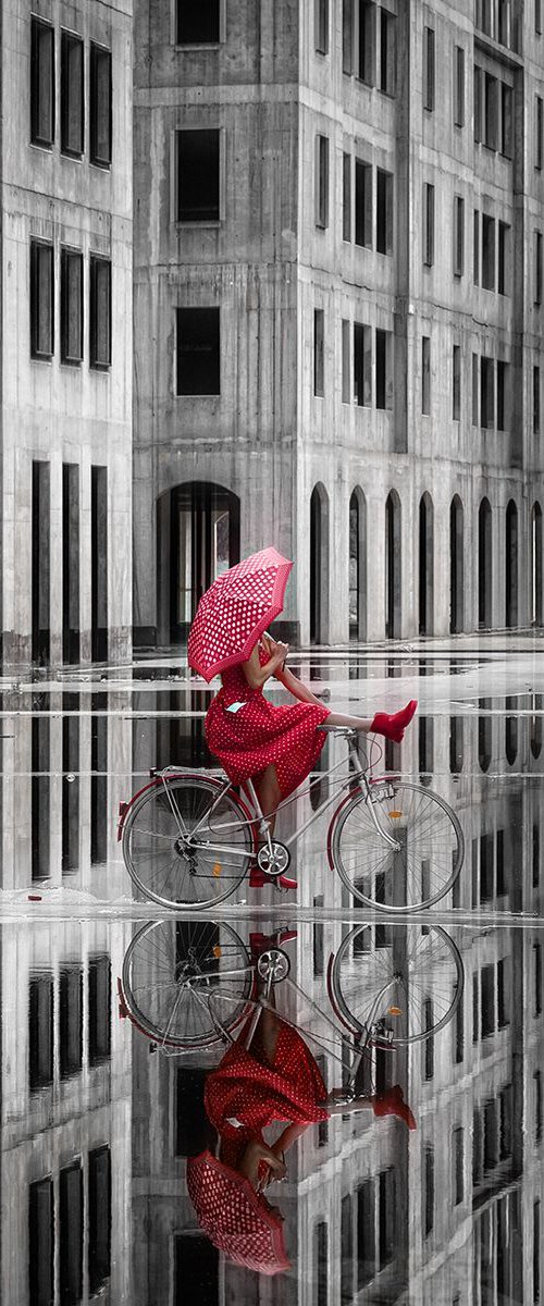 Red Bike by Peter Zelei