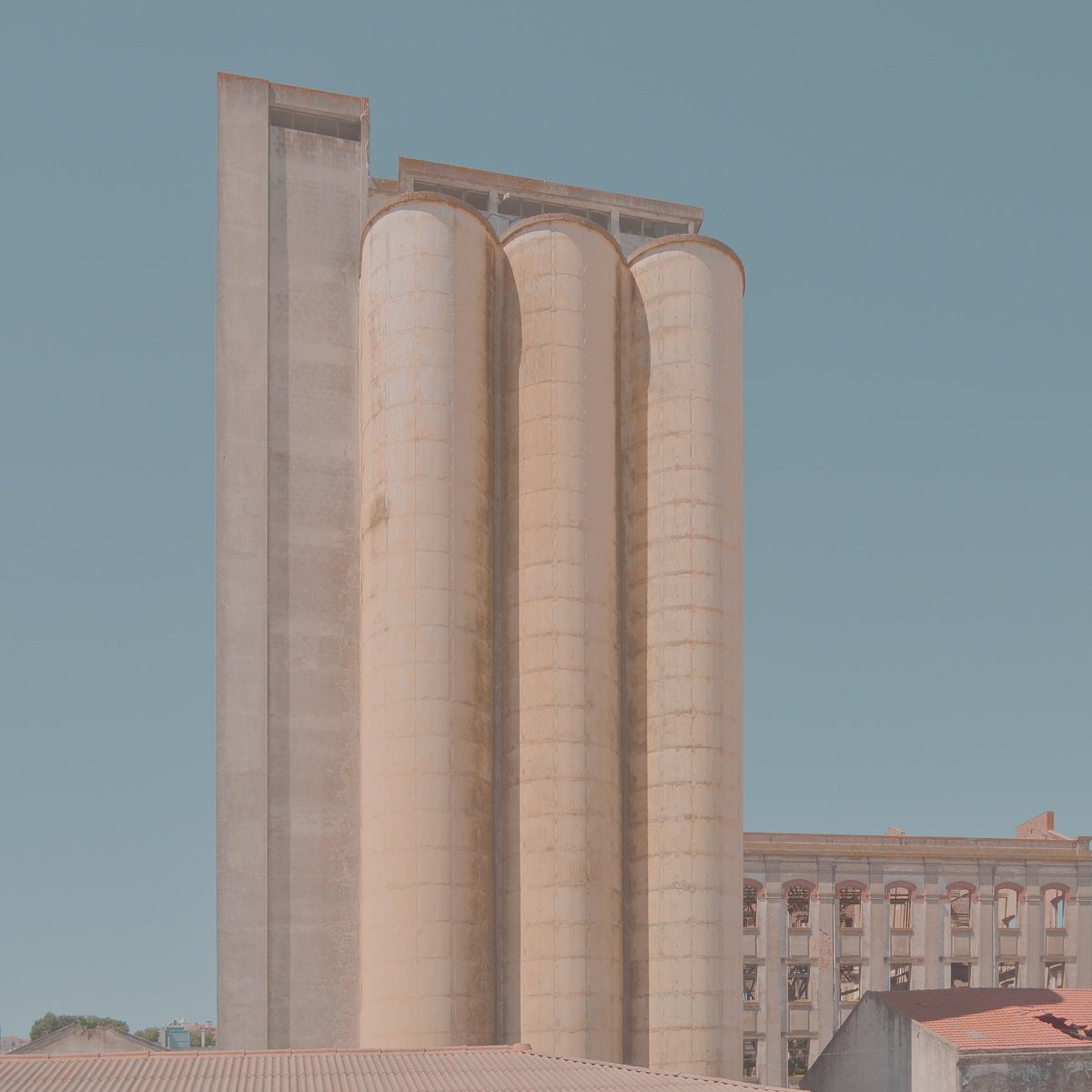 Geometric Cityscapes Photograph By Serge Horta, 20 X 20", Silo No.2, Original Artwork