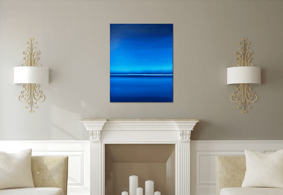 Night lake in Ukraine - Blue abstract