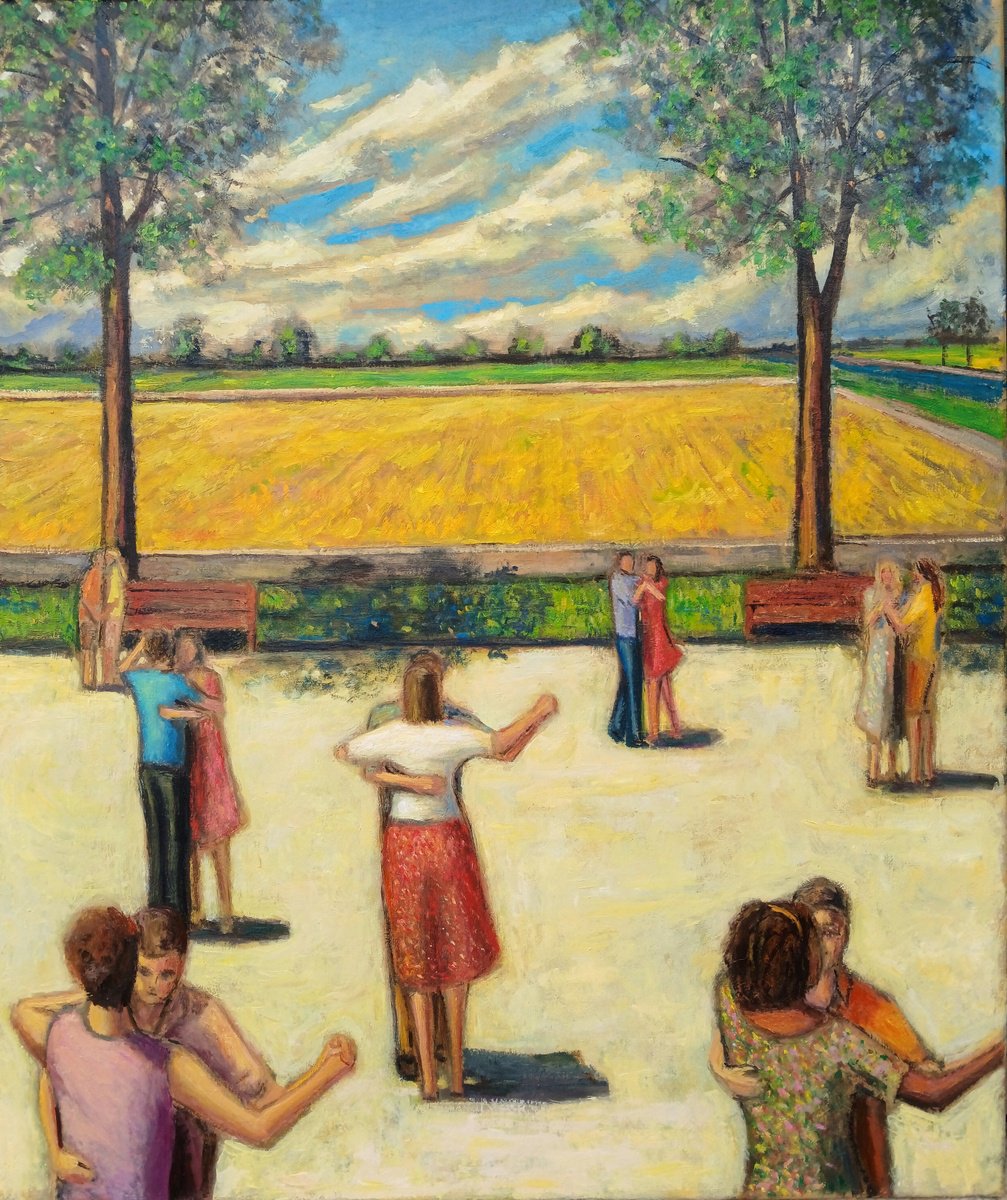 Oil Painting , Dancers In The Sun By Massimiliano Ligabue, 20 X 24, Artwork For Sale On Artfinder