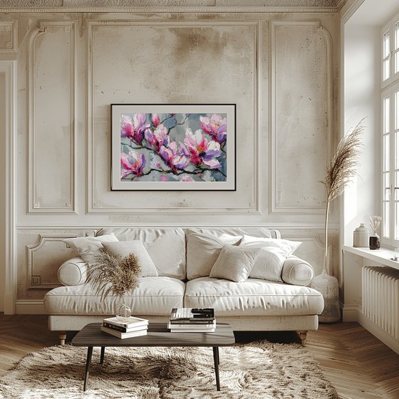 Magnolias on Gray