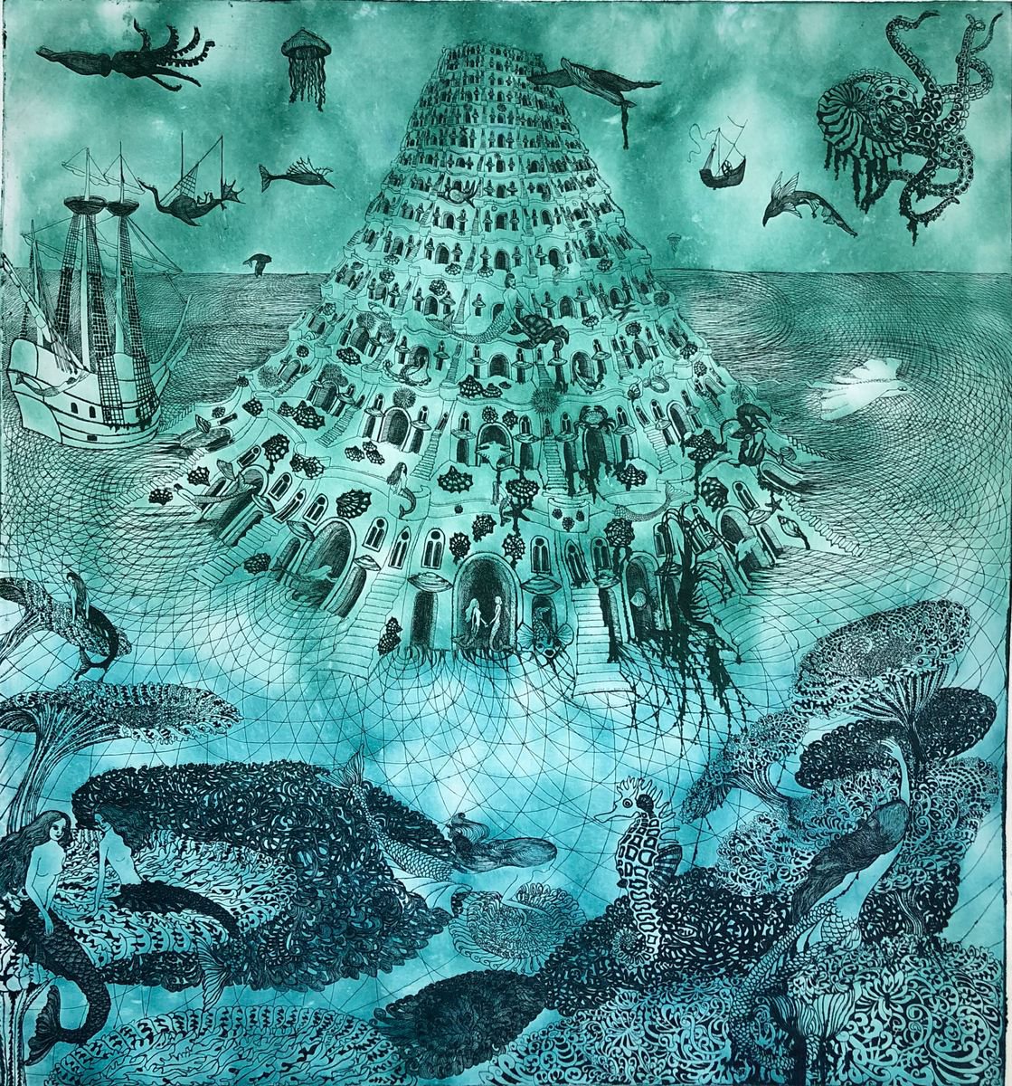 Limpet Tower (Deep Green and Turquoise ) by Francesca Learmount at Cicca-Art