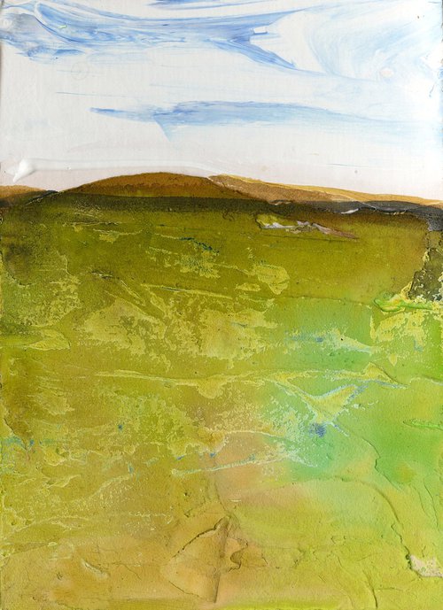 Dream Land 65 - Small Textural Landscape painting by Kathy Morton Stanion by Kathy Morton Stanion