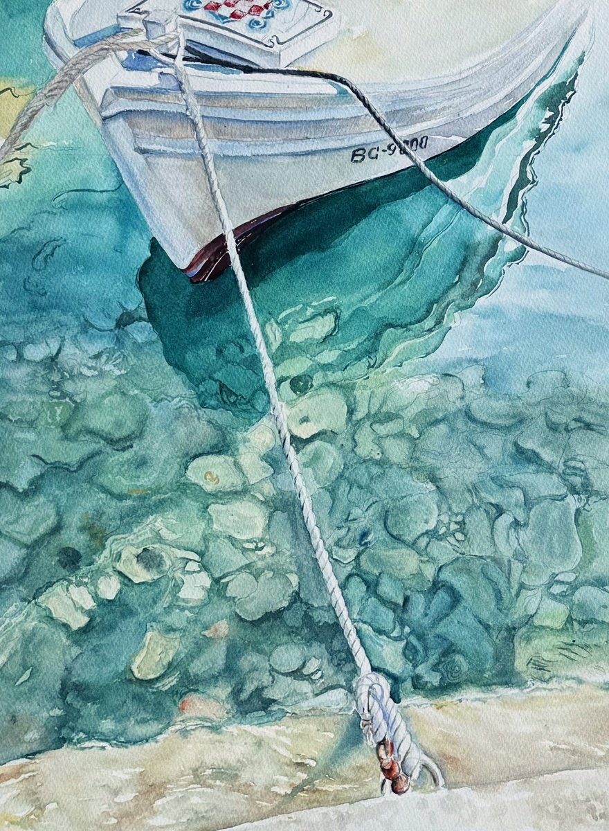 Photorealistic Landscape Watercolour By Irina Ponna, 13 X 20, - Illusion - , Original Artwork