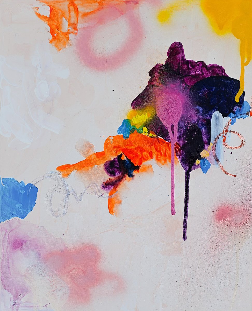 Abstract Painting By Evgenia Smirnova, 16 X 20, The Colors Of Happiness, Original Artwork