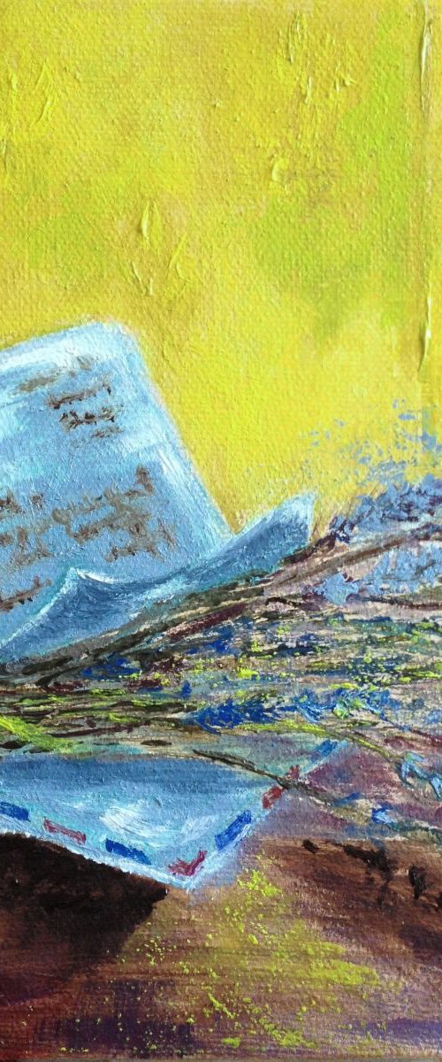 Lavender Letter  Impressionist Flowers / Still Life by Rebecca Pells