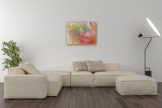 "Energy Orbiting" - FREE USA SHIPPING - Original Abstract PMS Fluid Acrylic Painting - 24 x 18 inches