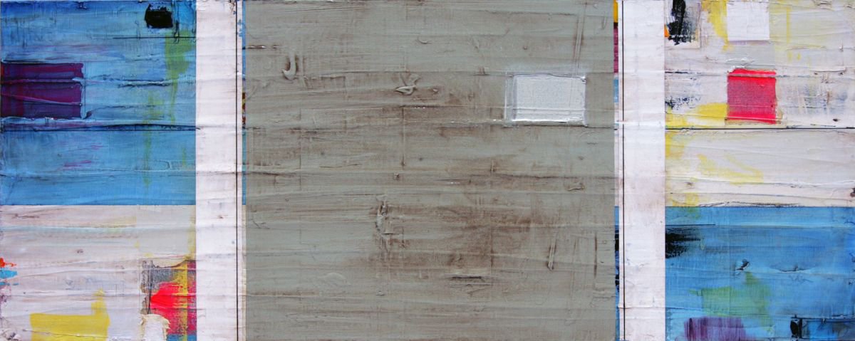 Abstract Painting By Jason Forcier, 40 X 16, Mismatch, Original Artwork