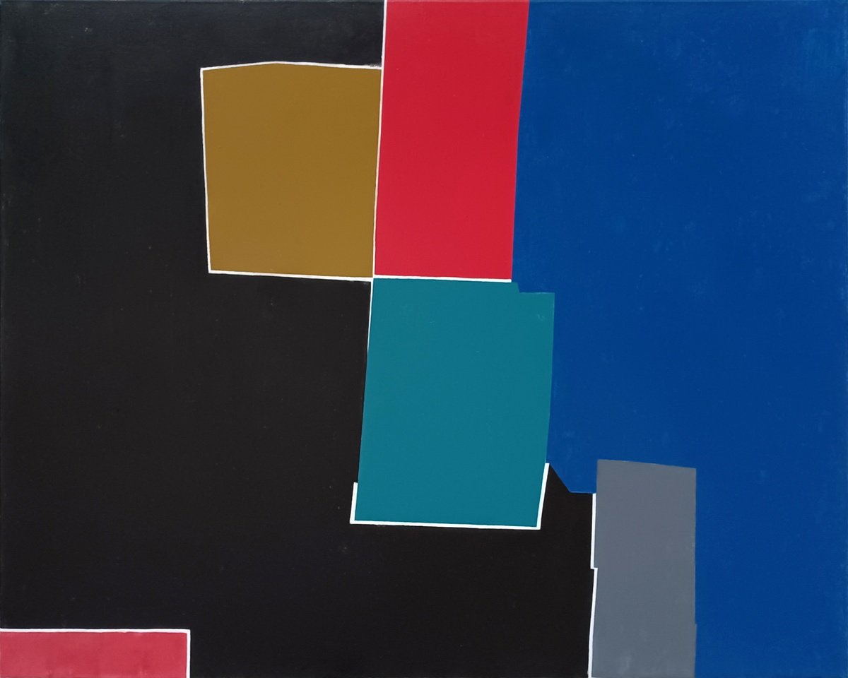 Abstract Acrylic Painting By Luis Medina, 39 X 31", Broken, Original Artwork