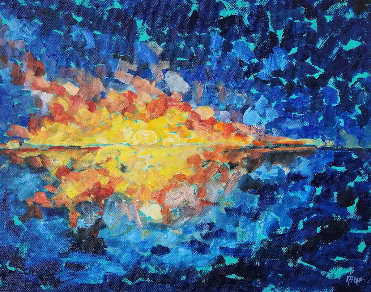 Impressionistic Landscape Oil Painting By Katrina Case, 14 X 11", Song Of The Sea, Original Artwork