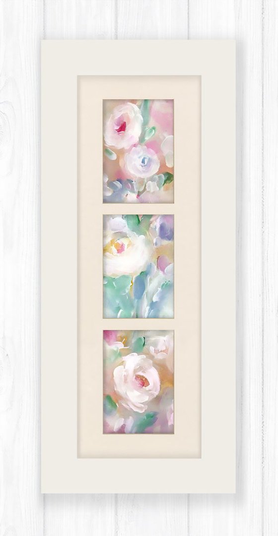 Soft Blooms No. 6 - Mixed Media Abstract Floral Painting by Kathy Morton Stanion, Modern Home decor