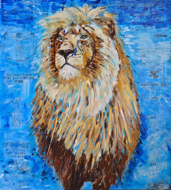 LION KING painting- 200 x 180 cm| 78.74" x 70.87" Series Hidden Treasures by Oswin Gesselli