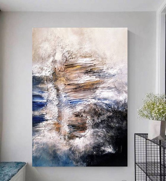 Sea breeze 70x100cm Abstract Textured Painting