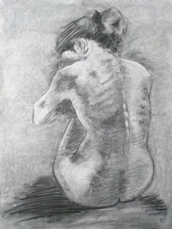 Nude,  sitted