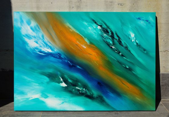 Life's flux II, the series, 100x70 cm, Deep edge, LARGE XL, Original abstract painting, oil on canvas