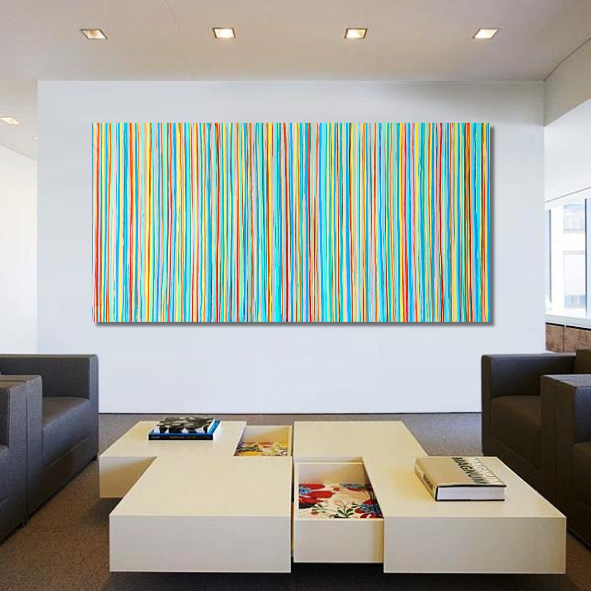 Abstract Acrylic Painting By Carla Sa Fernandes, 79 X 39, The Emotional Creation #321, Original Artwork