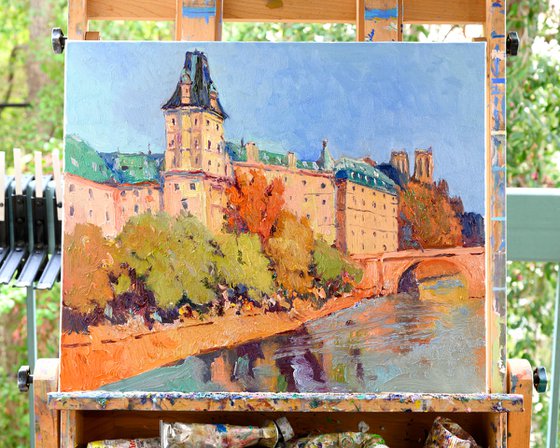 River Seine in Paris, Sunny Fall day