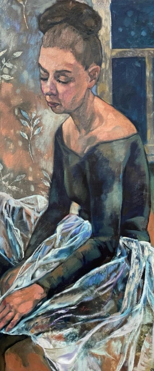 Ballerina in black leotard by Nadezda Stupina