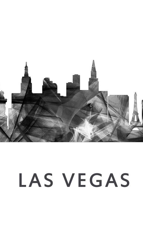 Las Vegas Nevada 2 Skyline WB BW by Marlene Watson
