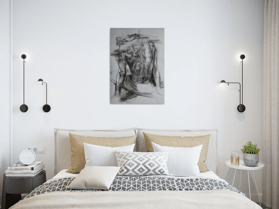 Sketch of a man from behind