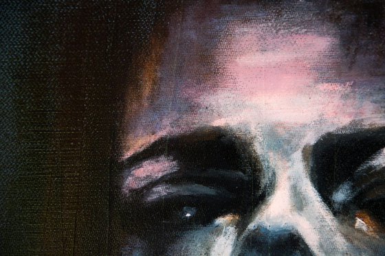 "It's probably me",Original acrylic painting on canvas 30x60 x2cm