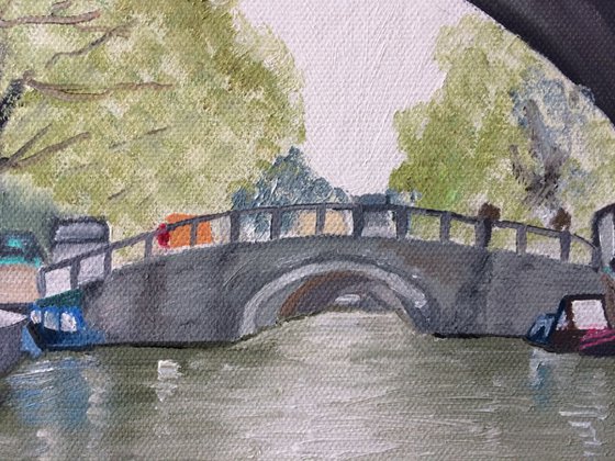 Amsterdam Canal original oil painting