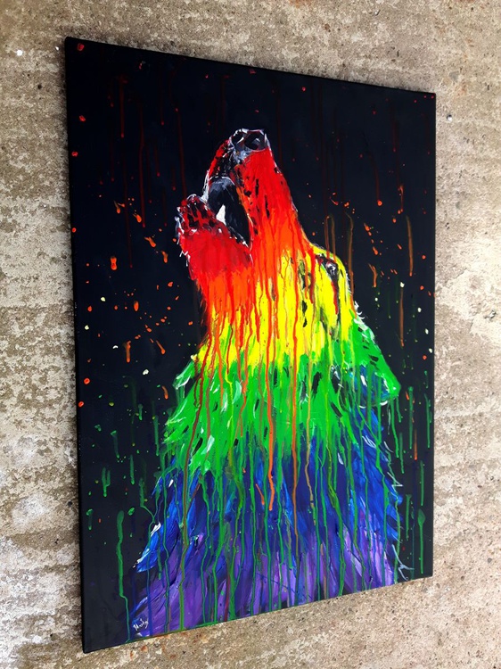 Rainbow Wolf By Marily Valkijainen Artfinder