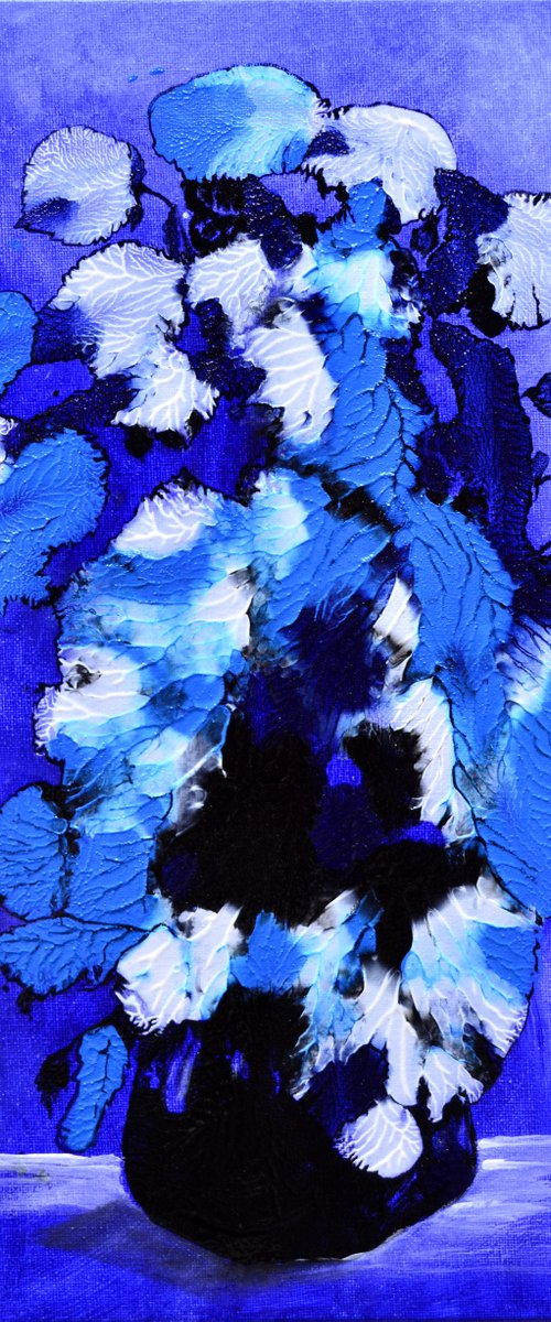 Blue Rhapsody - Original Abstract Painting Art On Canvas Ready To Hang by Jakub DK - JAKUB D KRZEWNIAK