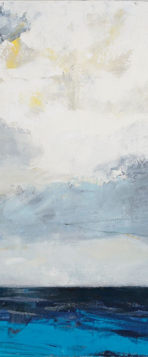 Blue Ocean 30x30" 76x76cm Contemporary Art by Bo Kravchenko by Bo Kravchenko