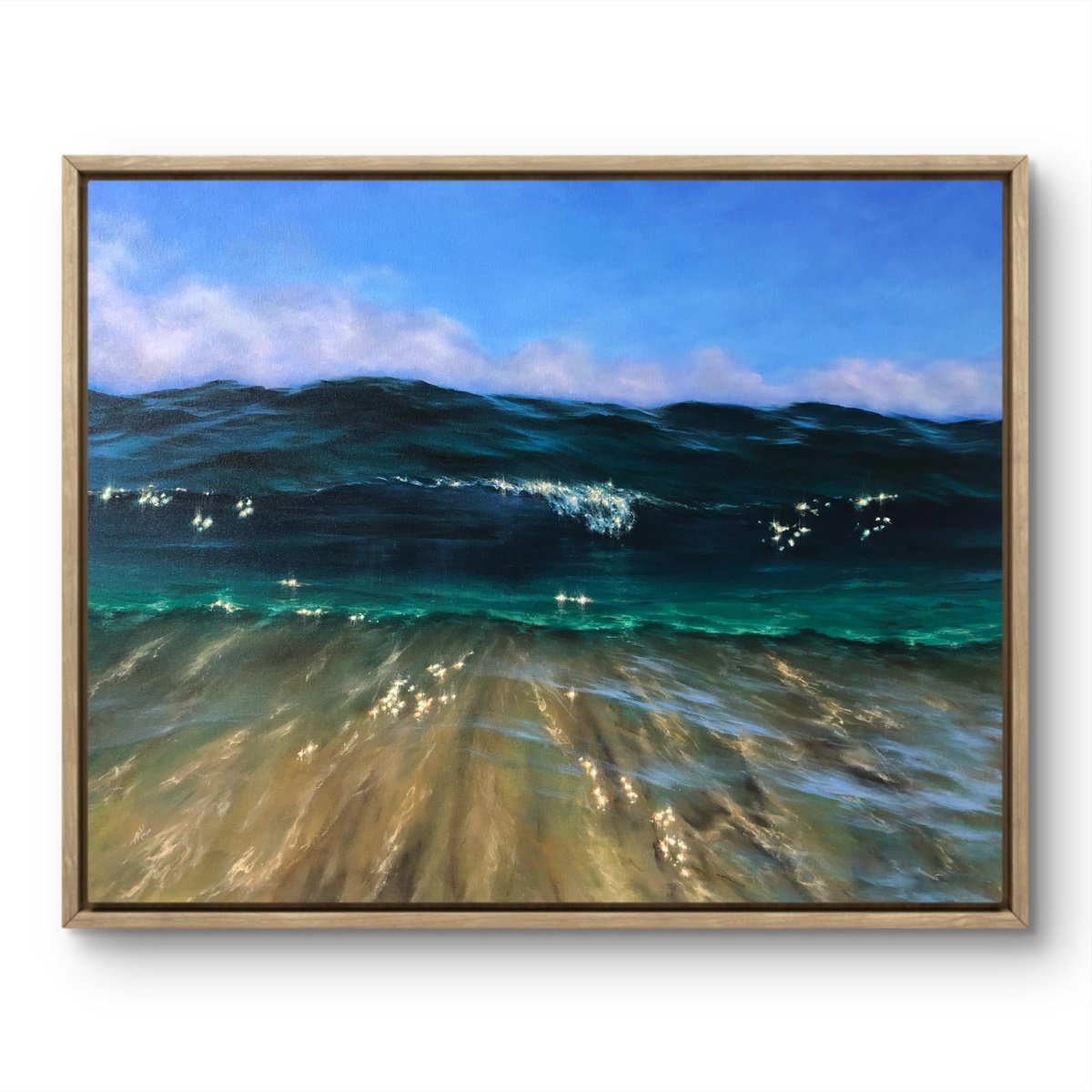 Photorealistic Landscape Oil Painting By Alesia Yeremeyeva, 30 X 24, Ocean