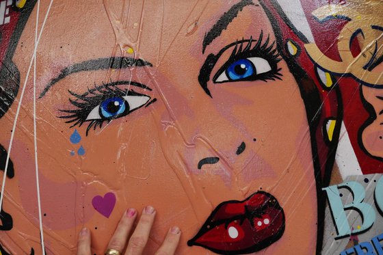 Rosie's Love Secret 190cm x 100cm Huge Texture Urban Pop Art