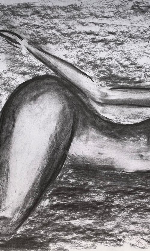 Female Nude Charcoal Art by Halyna Kirichenko