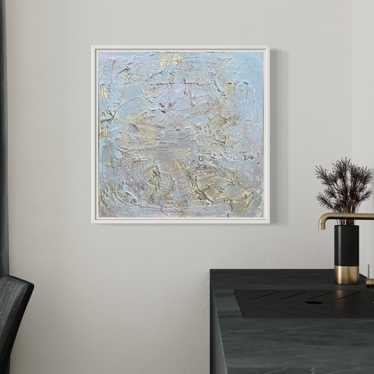 Abstract Acrylic Painting By Mireia Izquierdo, 29 X 29", Moment Of Joy Series 2, Original Artwork