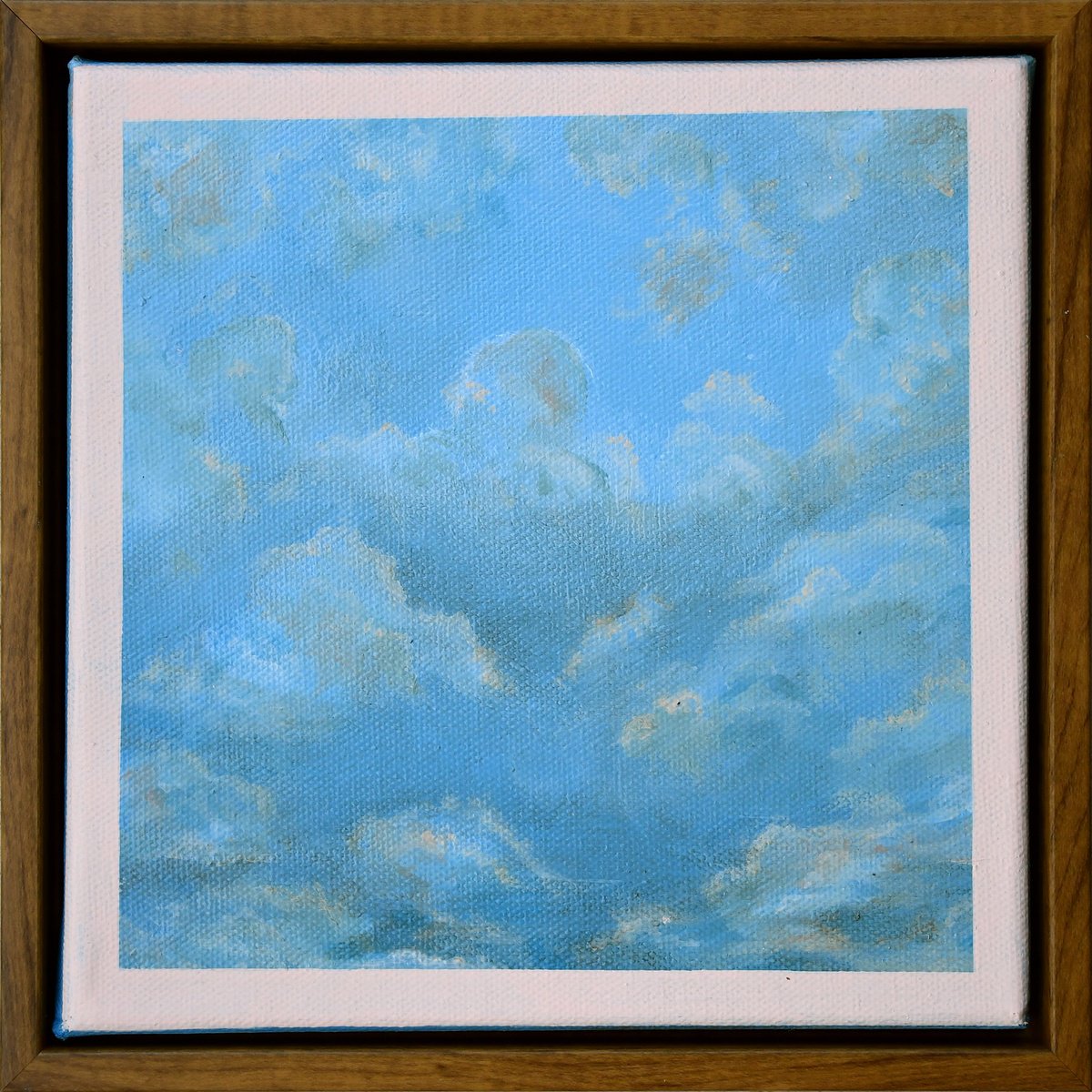 Abstract Oil Painting By Laura Clay Robson, 9 X 9", Blue Mountains, Original Artwork