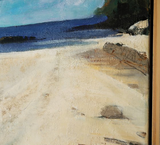 Sunny Shallows Sand 30x30 inch 76x76cm by Bo Kravchenko