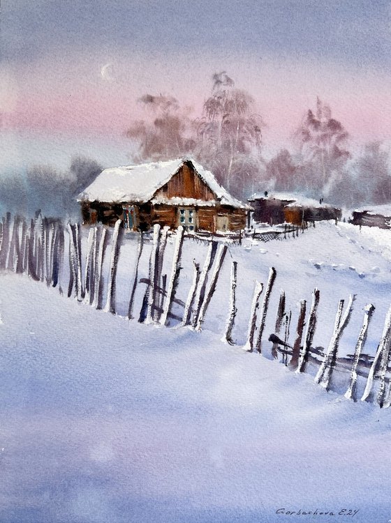 Winter morning. Village #3