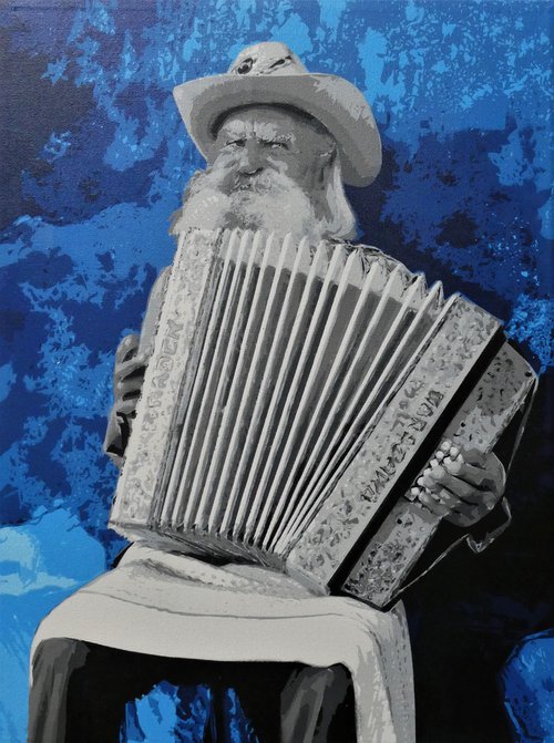Man with accordion by BIZZY