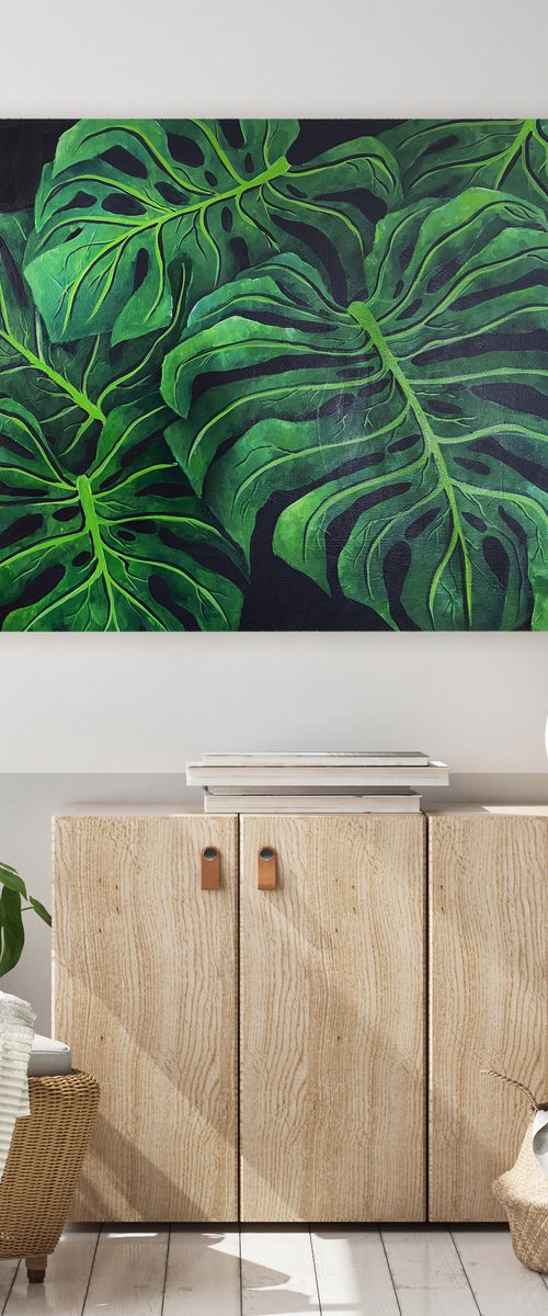 Monstera Deliciosa Leaves 10 by Ana Mogush